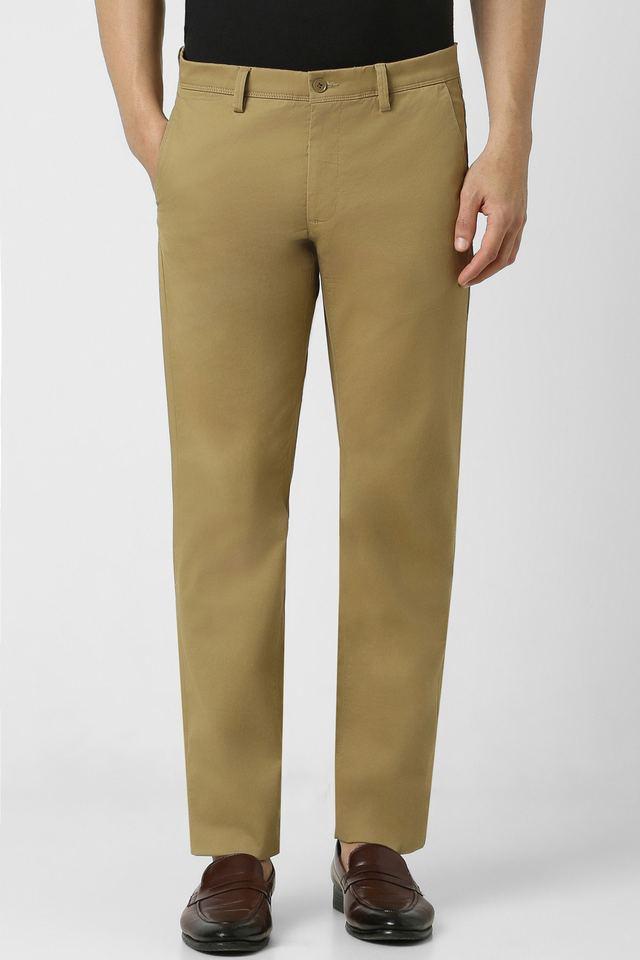 solid cotton blend regular fit mens chinos