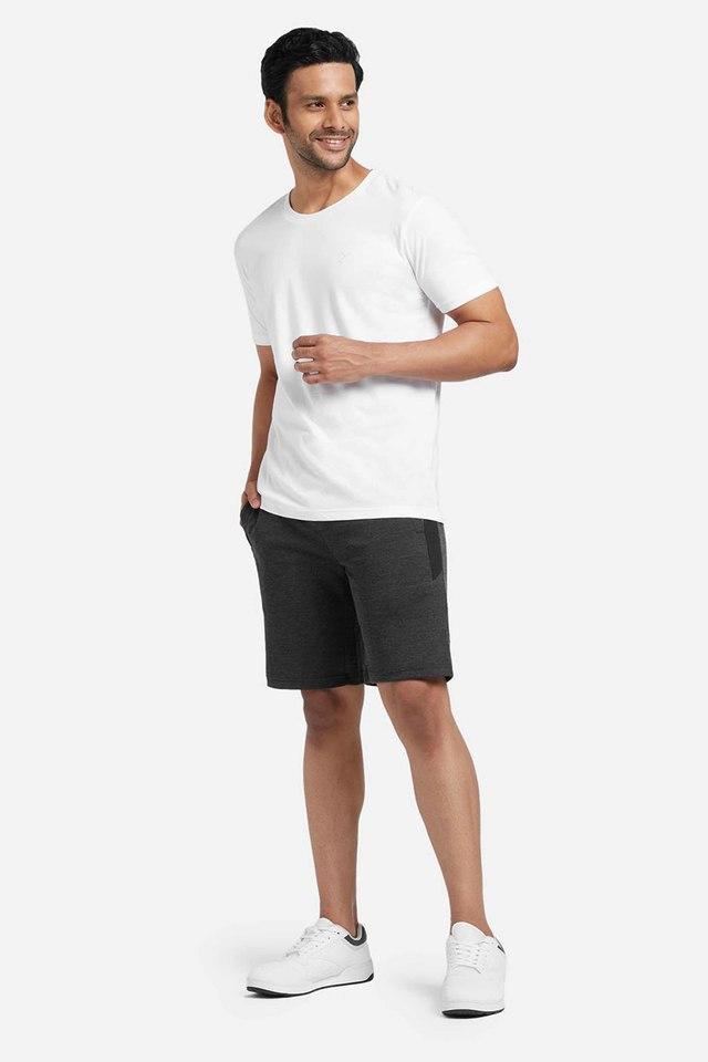 solid cotton blend regular fit mens shorts