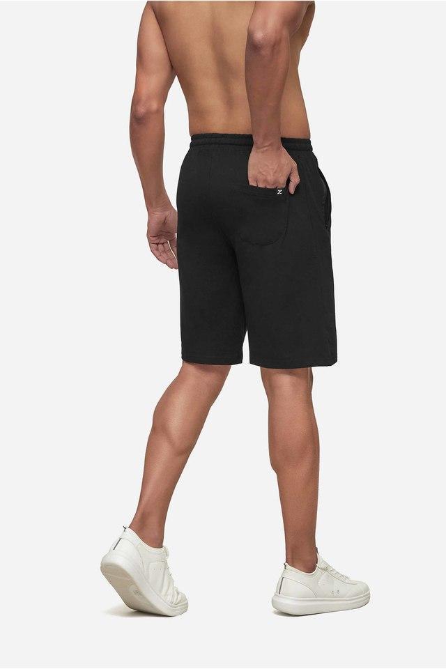 solid cotton blend regular fit mens shorts