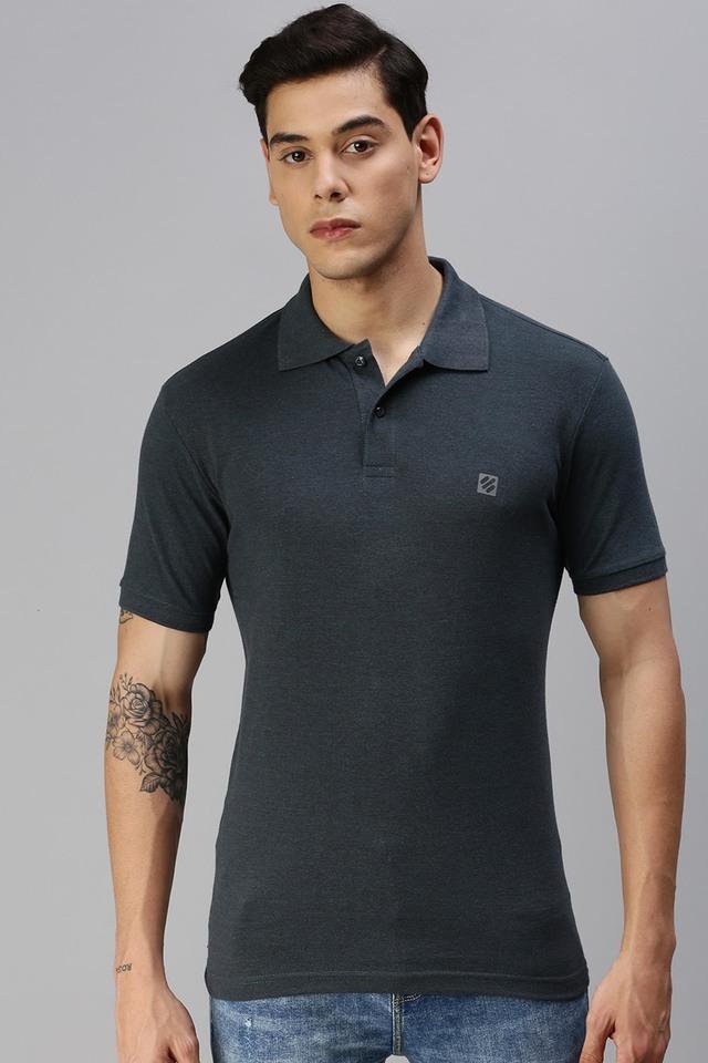 solid cotton blend regular fit mens t-shirt