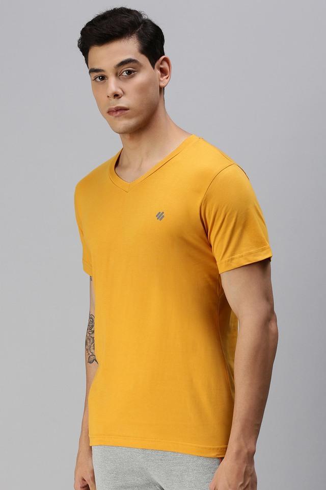 solid cotton blend regular fit mens t-shirt