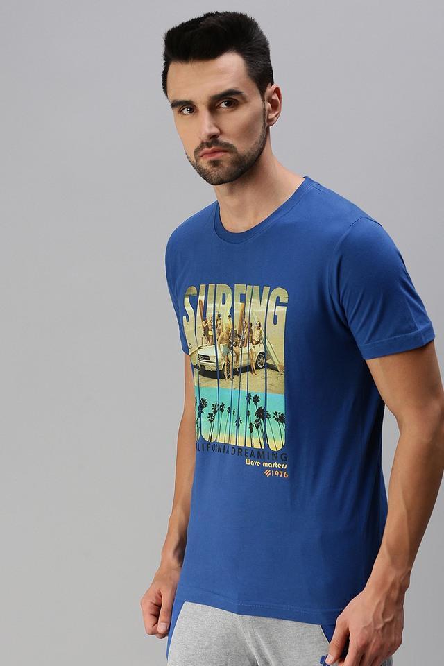 solid cotton blend regular fit mens t-shirt