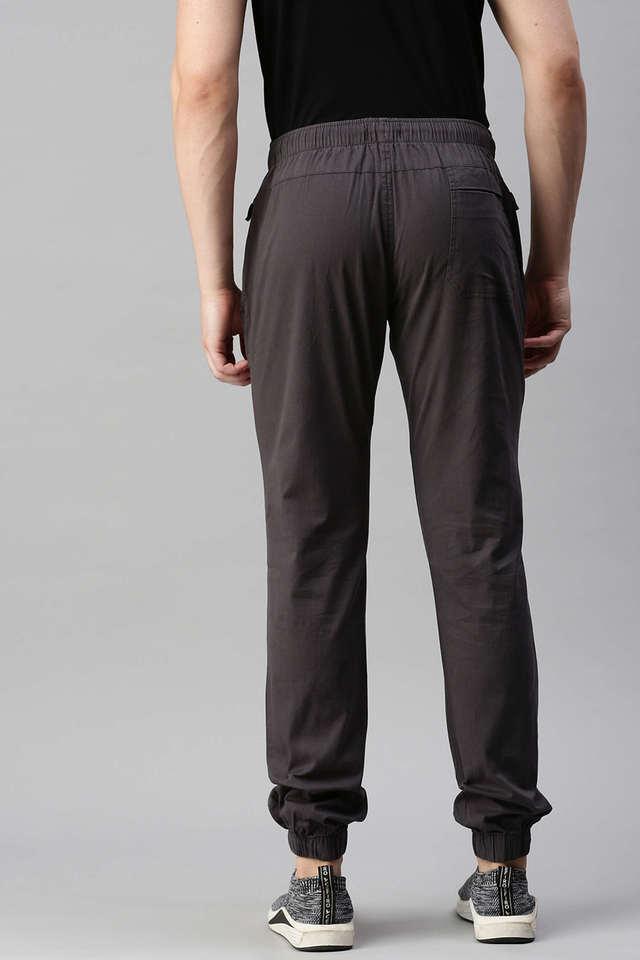 solid cotton blend relaxed fit mens track pant