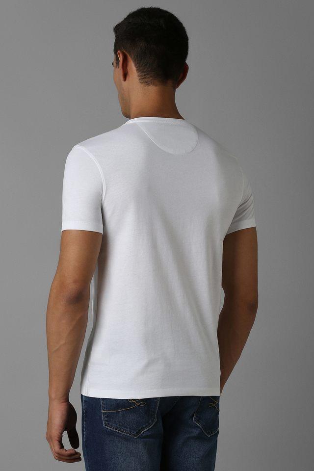 solid cotton blend round neck mens t-shirt