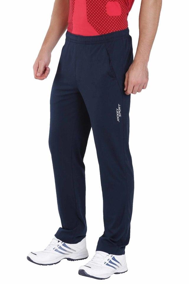 solid cotton blend slim fit mens track pants