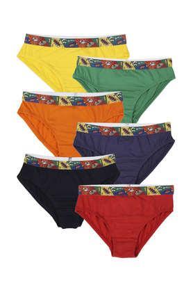 solid cotton boys's briefs pack of 6 - multi