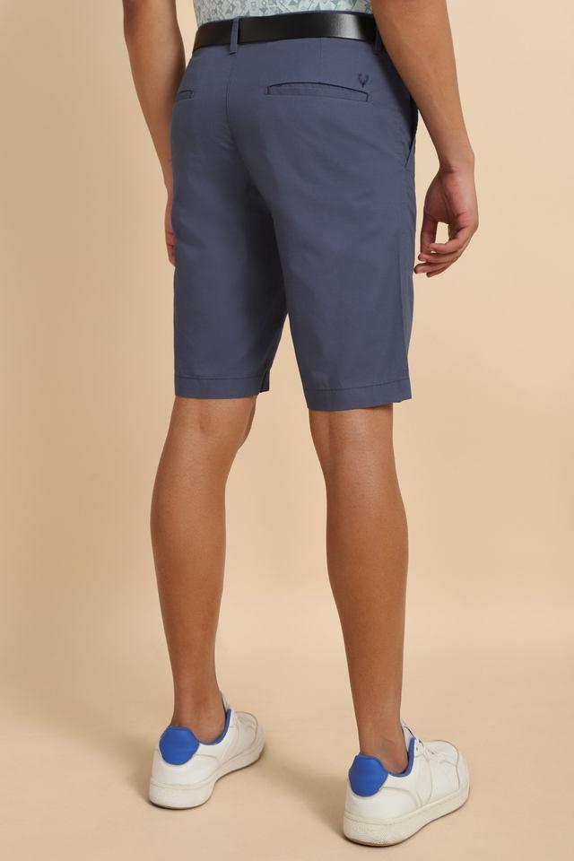 solid cotton button mens shorts