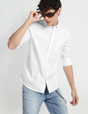 solid cotton casual shirt