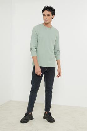 solid cotton crew neck men's t-shirt - sage leaf