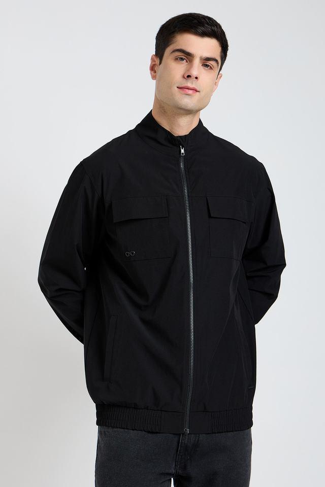 solid cotton henley mens jacket