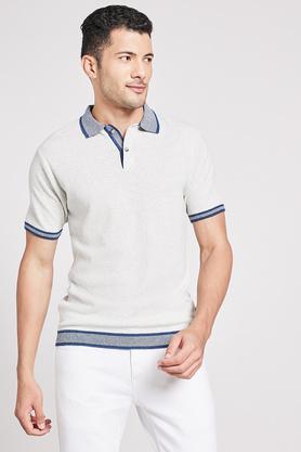 solid cotton linen blend regular fit men's t-shirt - bleach