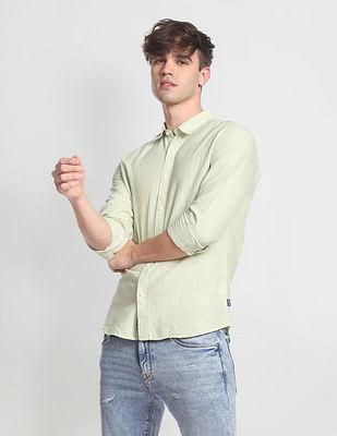 solid cotton linen shirt