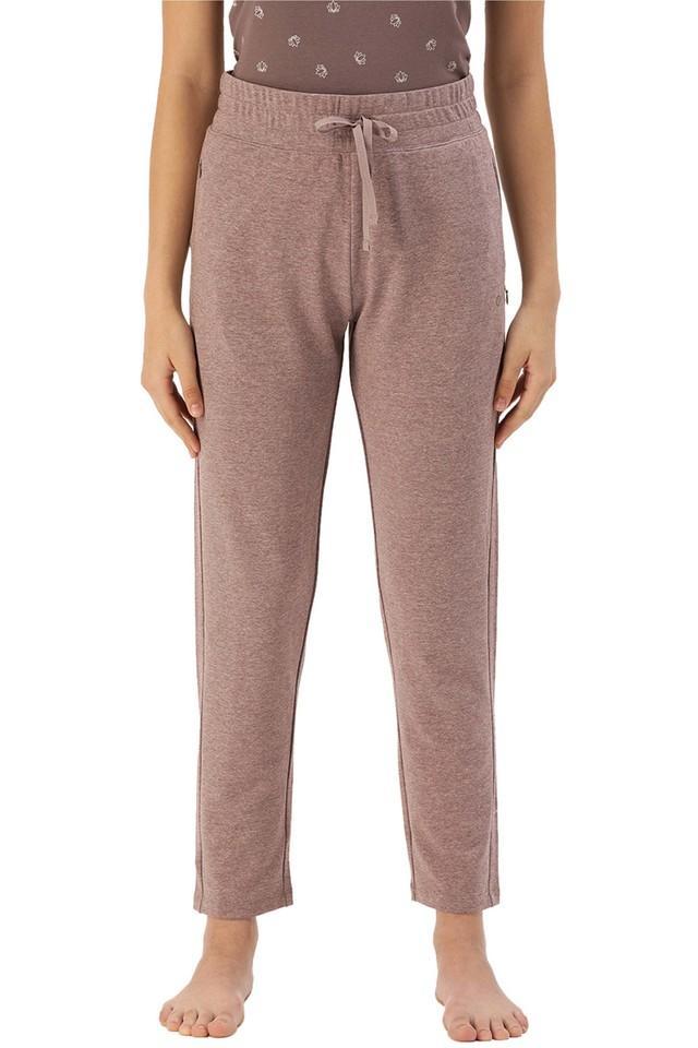 solid cotton lycra slim fit womens track pants