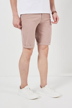solid cotton men's shorts - dusty pink