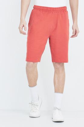 solid cotton men's shorts - rust