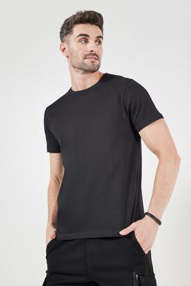solid cotton men's t-shirt - black
