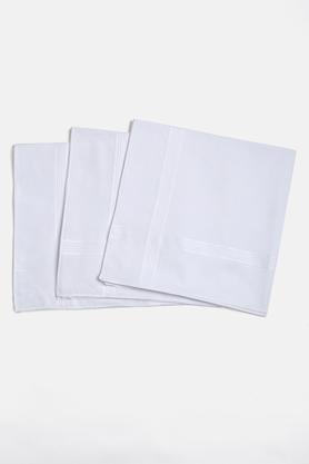 solid cotton mens handkerchief - pack of 3 - white