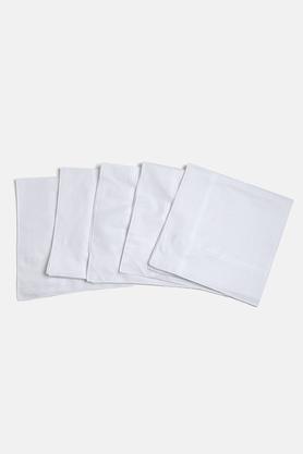 solid cotton mens handkerchief - pack of 5 - white