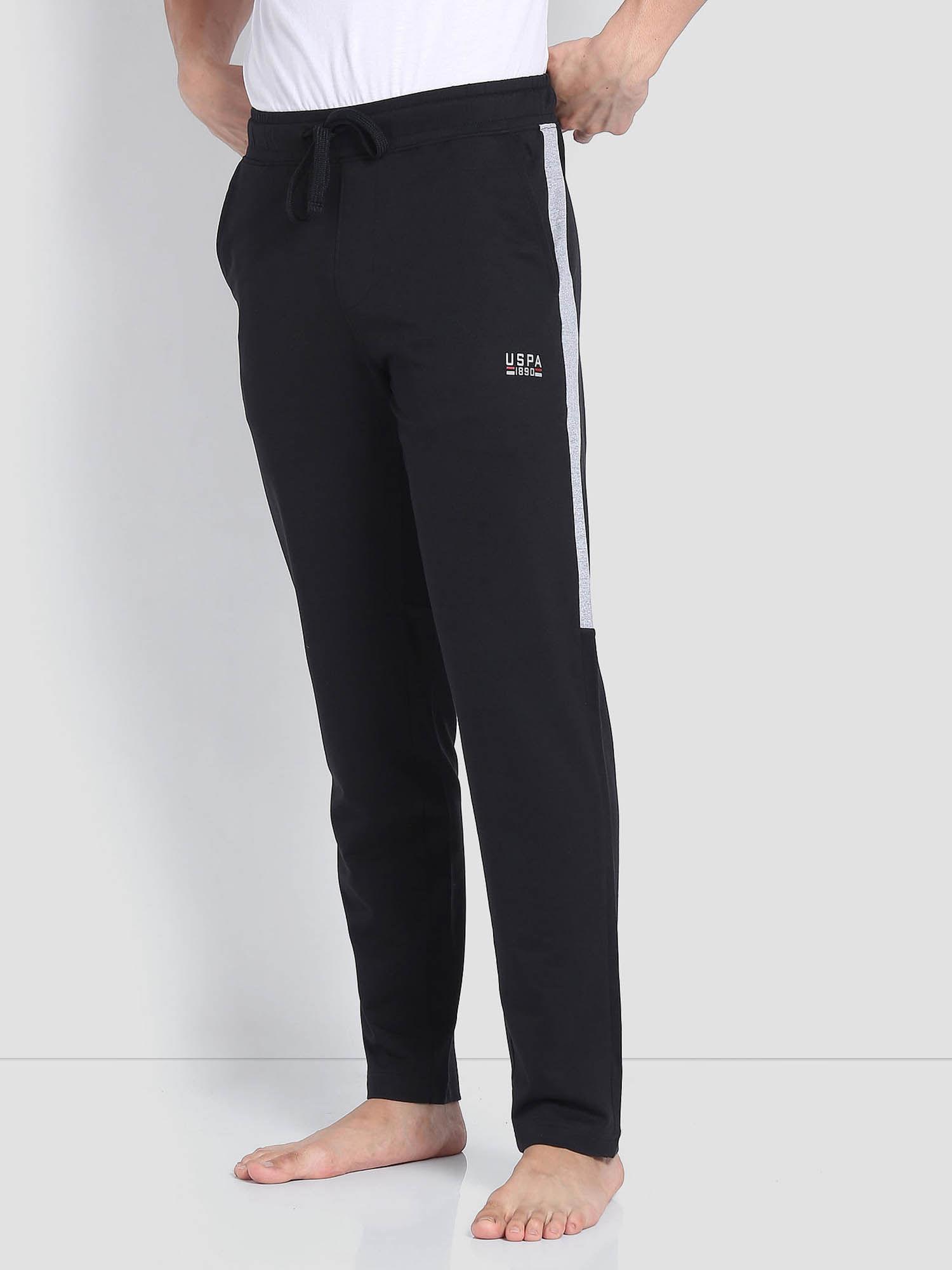 solid cotton or001 track pants black