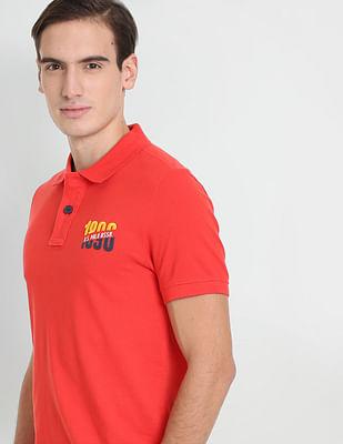 solid cotton pique polo shirt