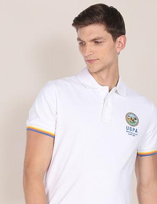 solid cotton pique polo shirt