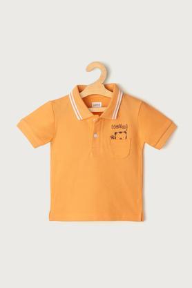 solid cotton polo infant boys t-shirt - orange