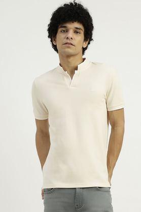 solid cotton polo men's t-shirt - pink