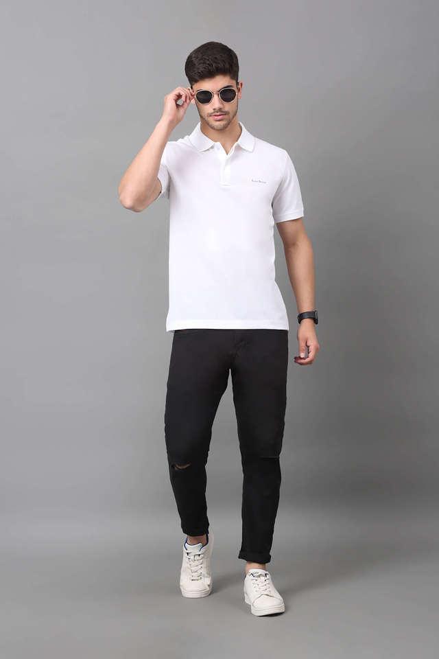 solid cotton polo mens t-shirt