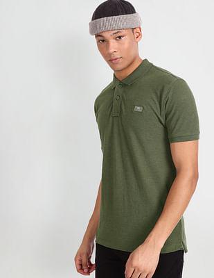 solid cotton polo shirt