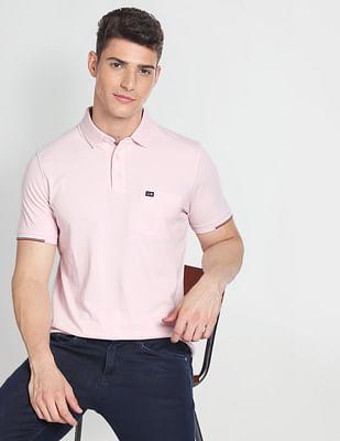 solid cotton polo shirt