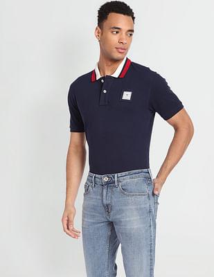 solid cotton polo shirt