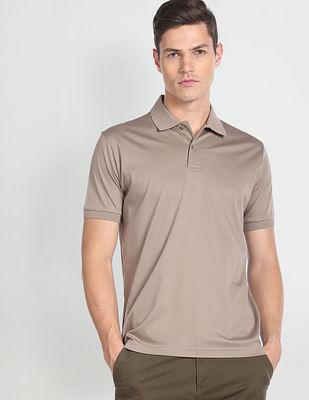 solid cotton polo shirt