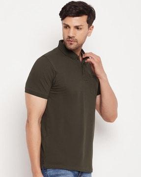 solid cotton polo t-shirt