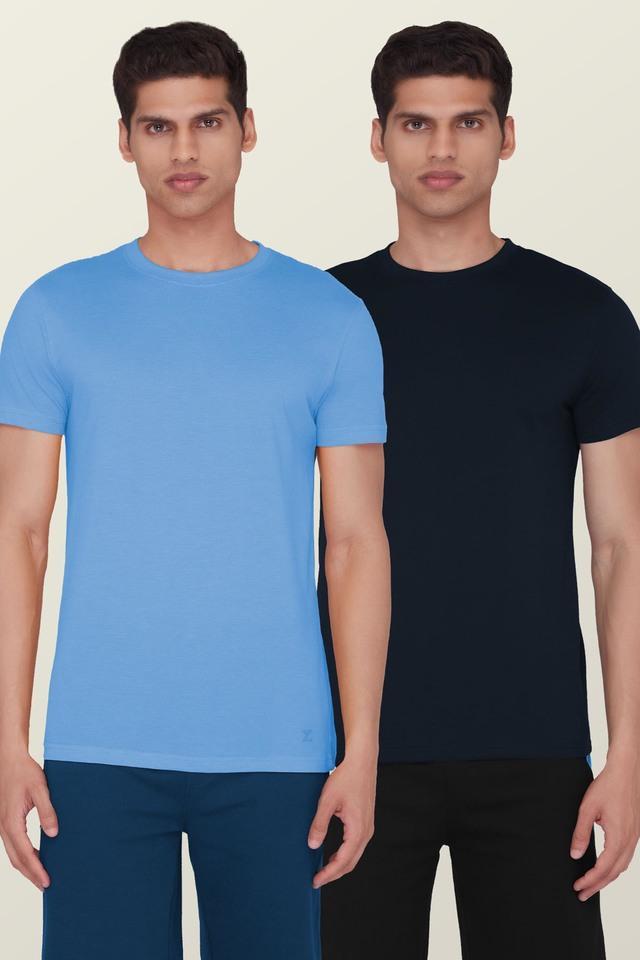 solid cotton poly spandex regular mens t-shirt