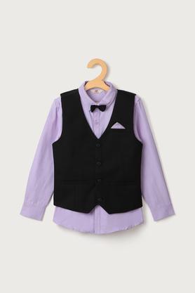 solid cotton regular fit boys casual shirt - lilac