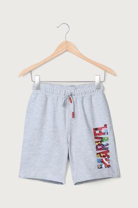 solid cotton regular fit boys track pants - ecru