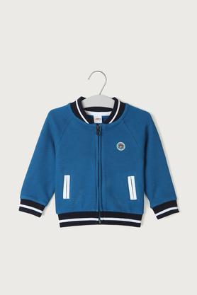 solid cotton regular fit infant boys sweatshirt - blue