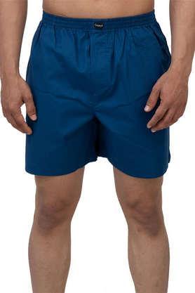 solid cotton regular fit men's boxers - royal blue