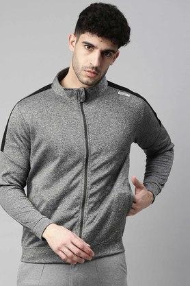 solid cotton regular fit men's sweatshirt - grey