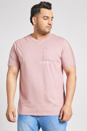 solid cotton regular fit men's t-shirt - burnt rose