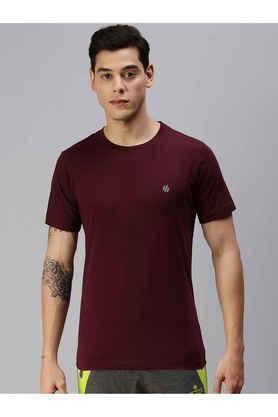 solid cotton regular fit men's t-shirt - coffee