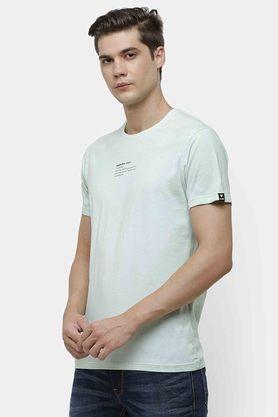 solid cotton regular fit men's t-shirt - jade