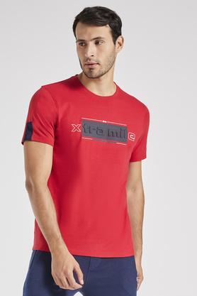 solid cotton regular fit men's t-shirt - red