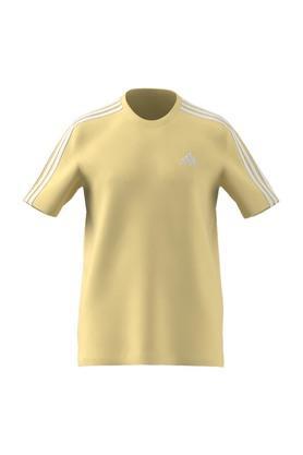 solid cotton regular fit men's t-shirt - yellow