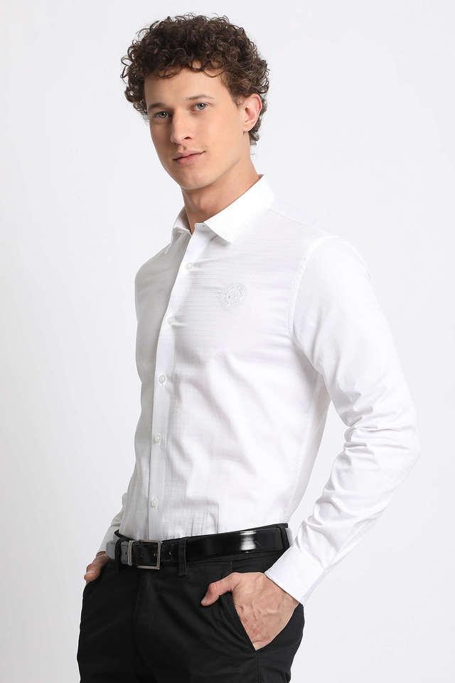 solid cotton regular fit mens casual shirt