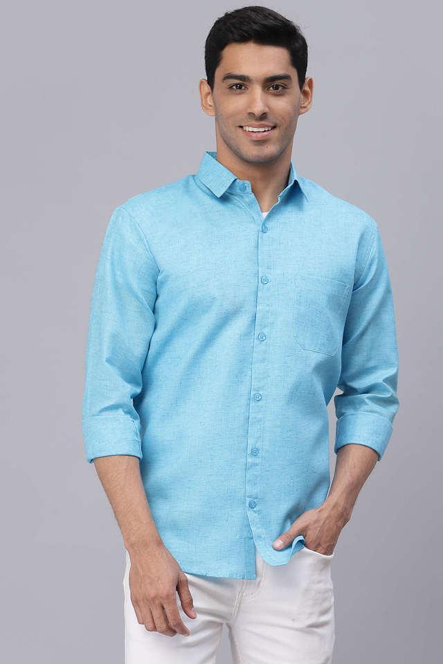 solid cotton regular fit mens casual shirt