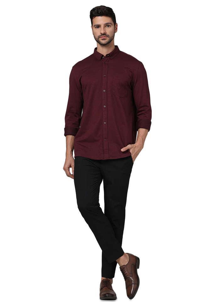 solid cotton regular fit mens casual shirt