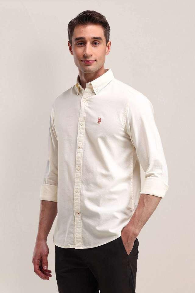 solid cotton regular fit mens casual shirt