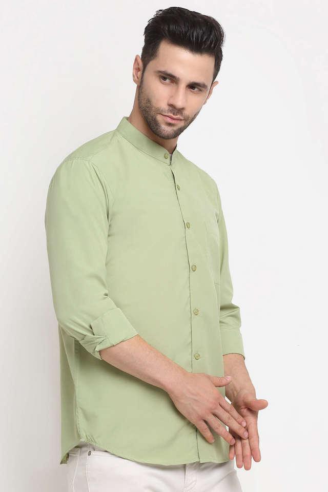 solid cotton regular fit mens casual shirt