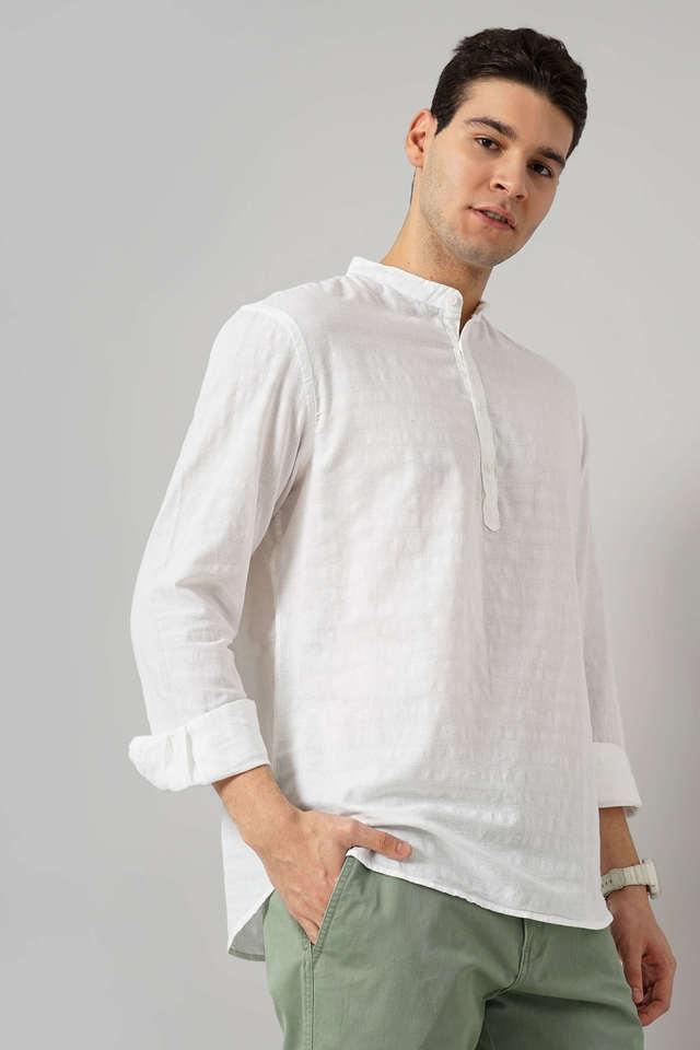 solid cotton regular fit mens casual shirt